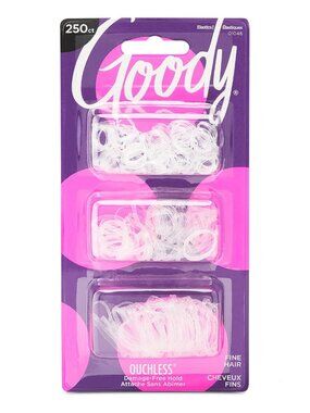 Ouchless Polyband Hair Ties - 250 Ct, Clear, Latex Hair Bands for Women's Hair,